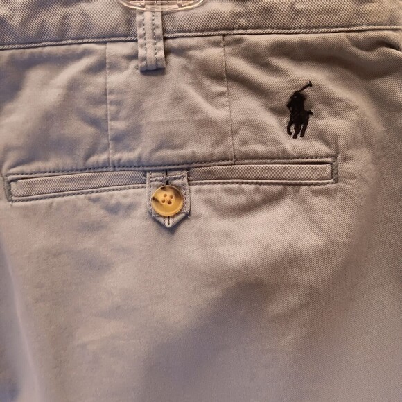 Polo Ralph Lauren Shorts Mens 38 Light Blue Twill The Polo Chino Preppy Stretch - Picture 7 of 11
